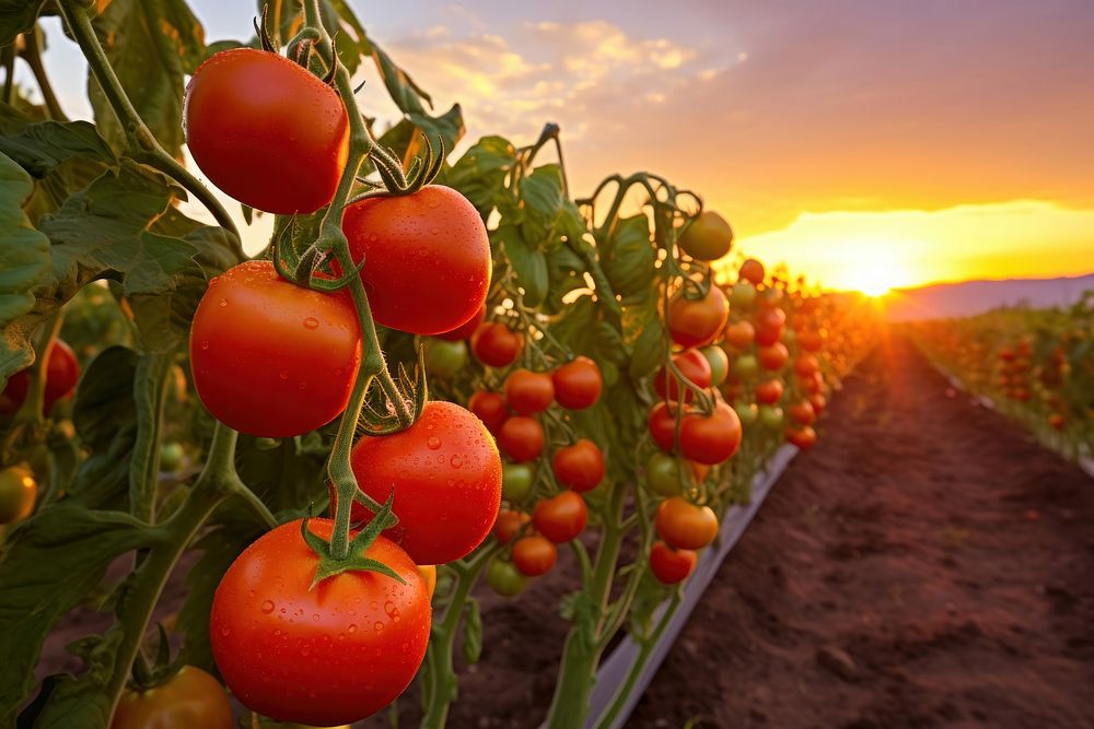 Fresh organic tomato farming agriculture outdoors nature.