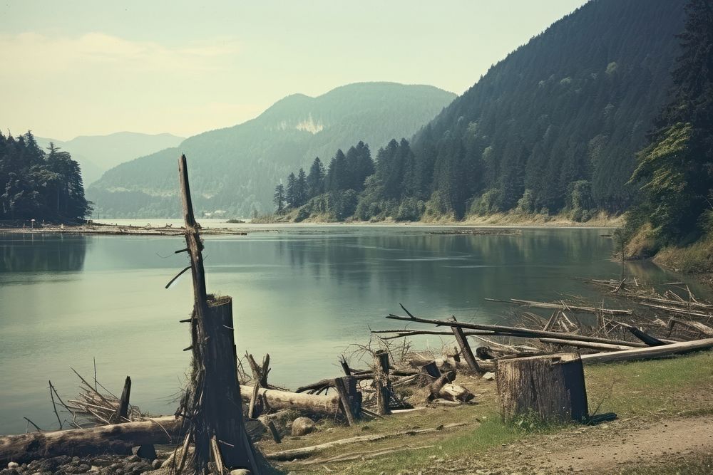 Lake background wilderness landscape outdoors.