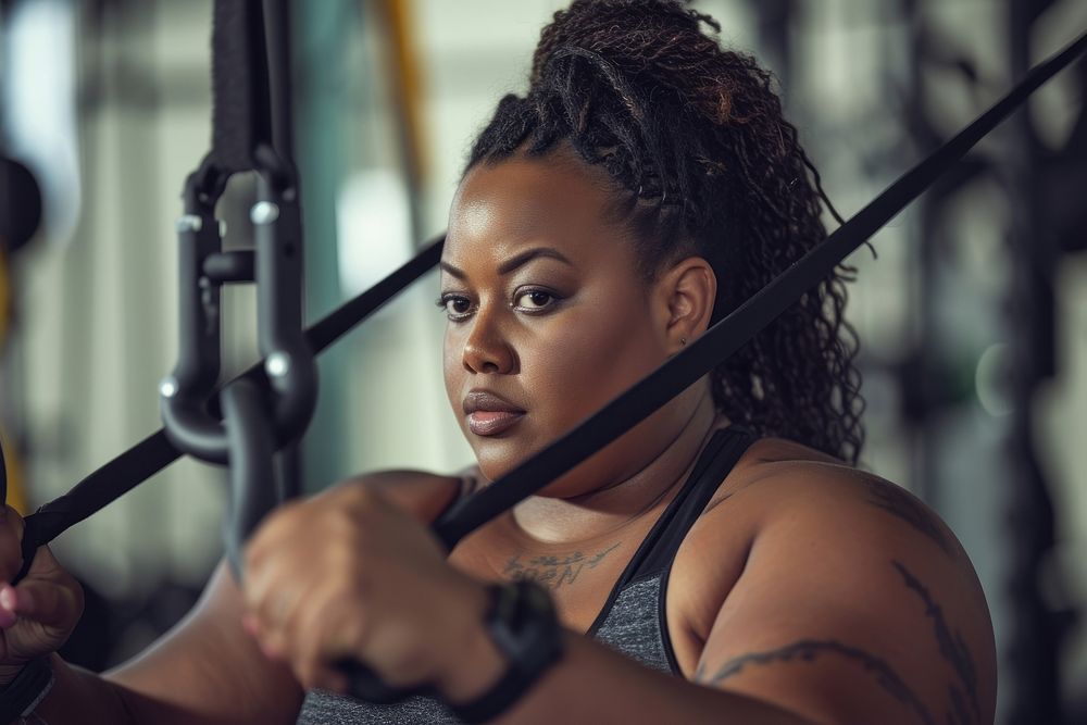 African american woman motivation gym determination.