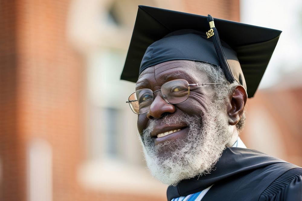 African american man graduation university portrait.