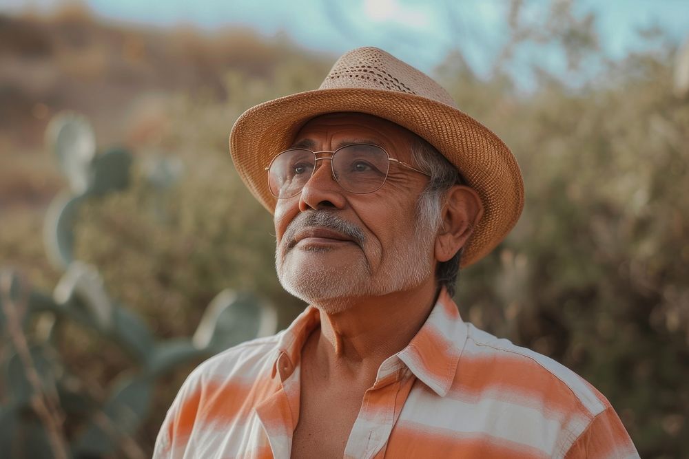 Senior indian american man portrait glasses adult.