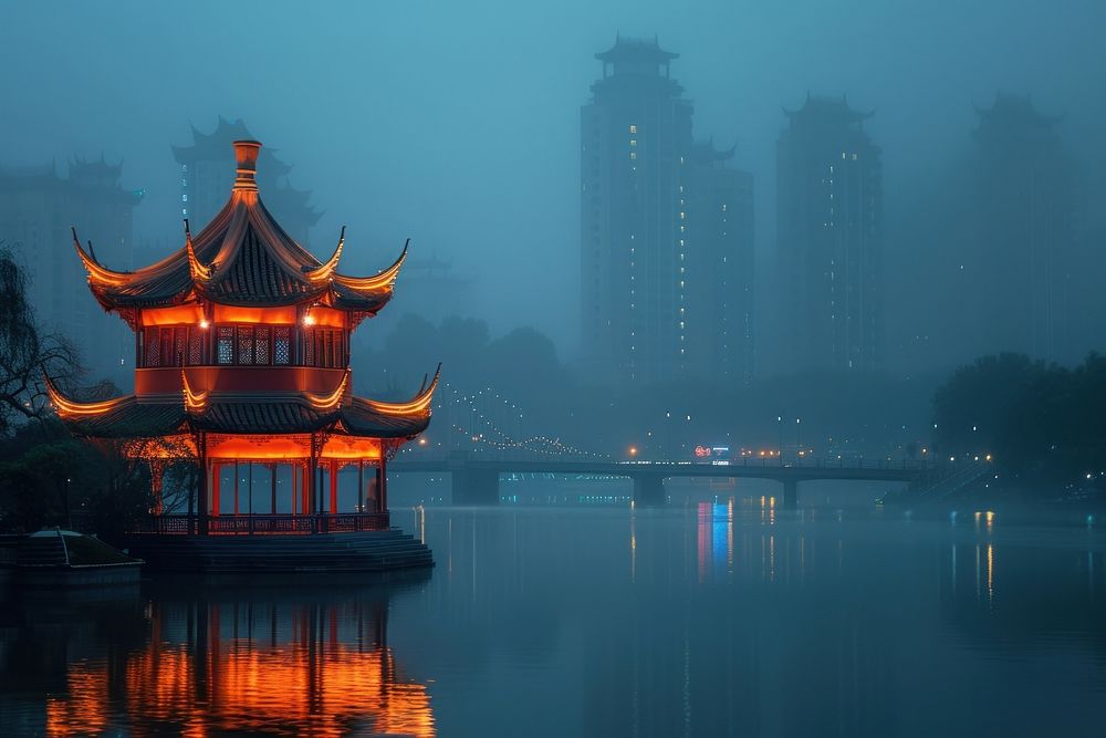 China skyline architecture cityscape building.