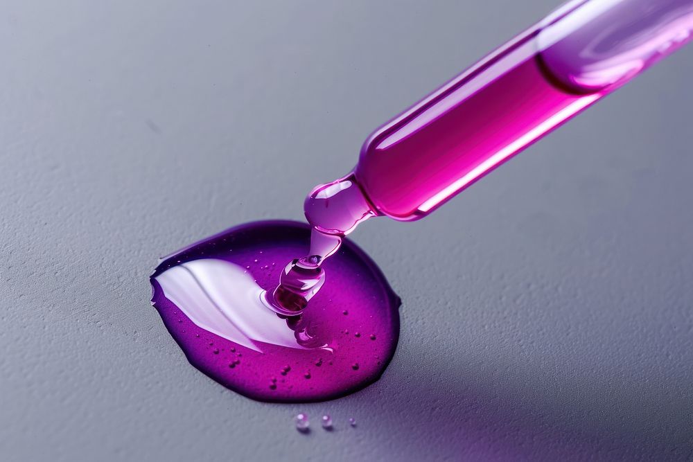 Fuchsia purple dropper biotechnology biochemistry laboratory.