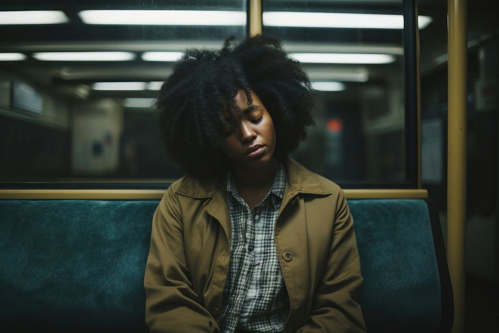 Photography of sad anxiety depressed portrait worried black.