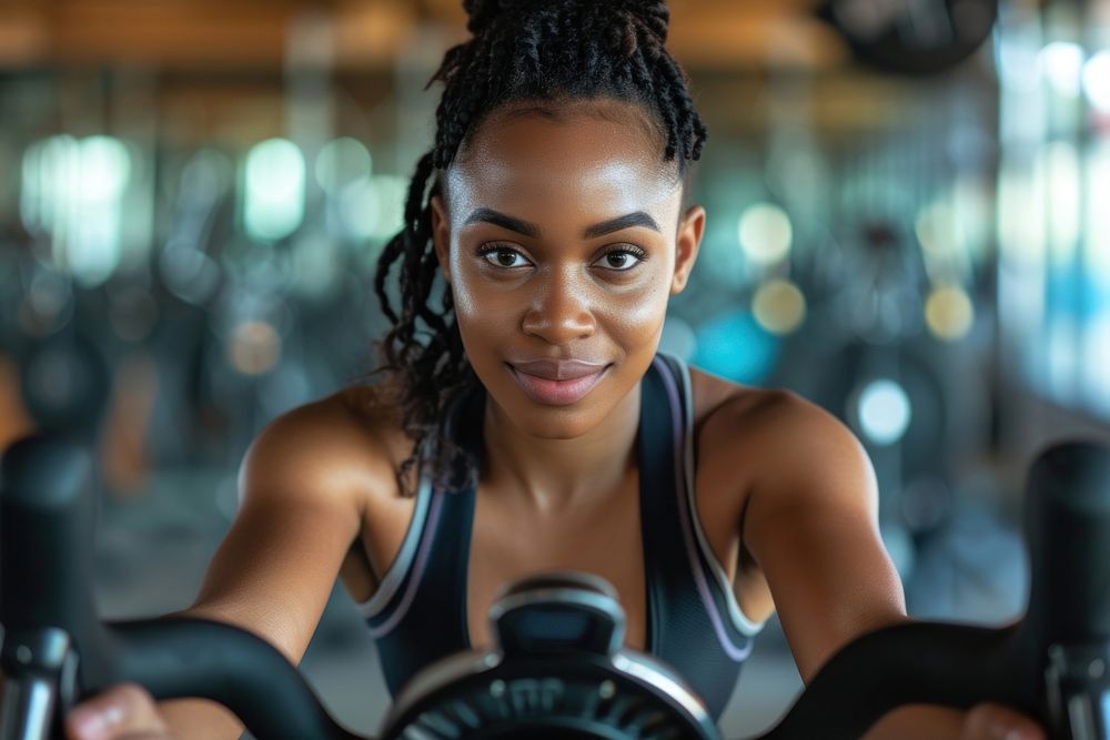African american woman motivation portrait sports.