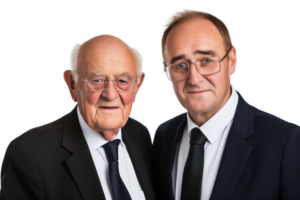 Grandpa and a dad portrait glasses necktie.