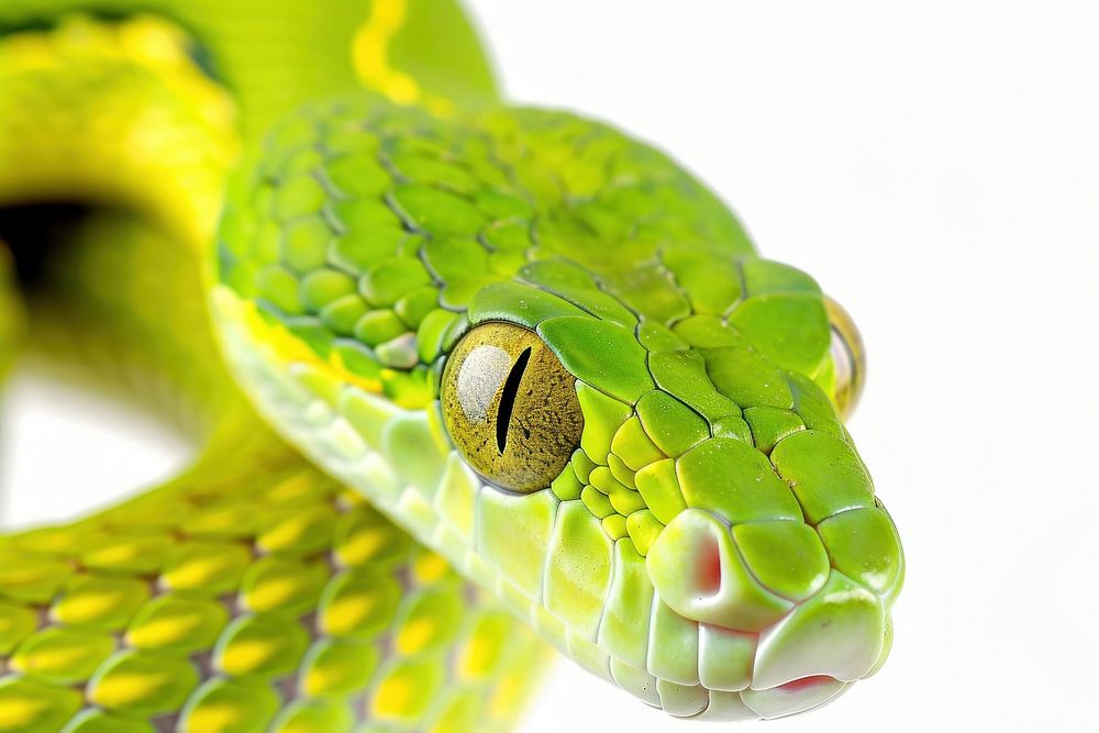 Green tree snake reptile animal chameleon.