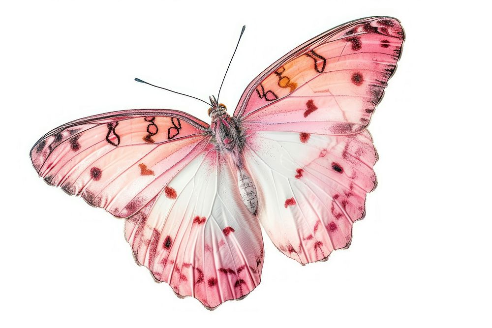 Pink butterfly animal insect moth.
