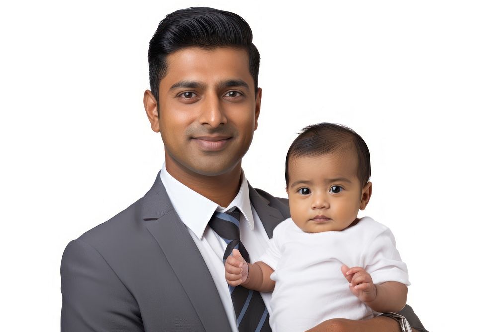 South asian father and a baby portrait adult photo.