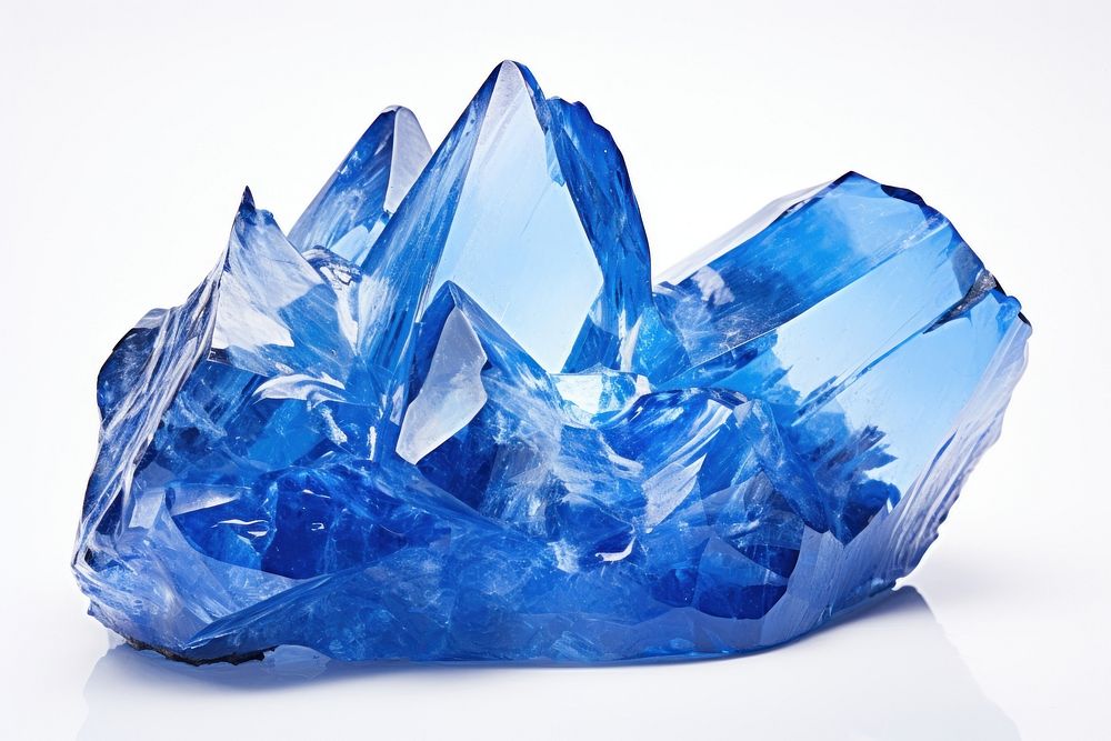 Blue crystal mineral quartz ice.