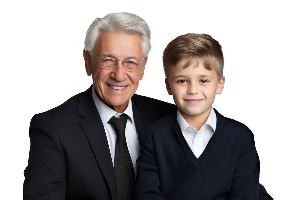 Grandfather and grandson portrait adult child.