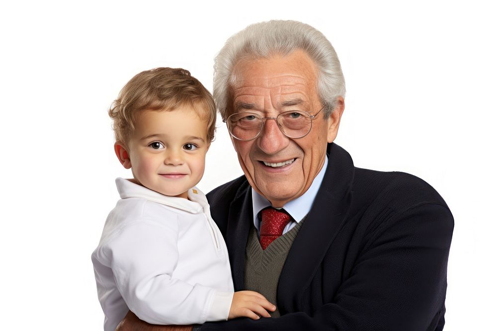 Grandfather and grandson portrait photo baby.