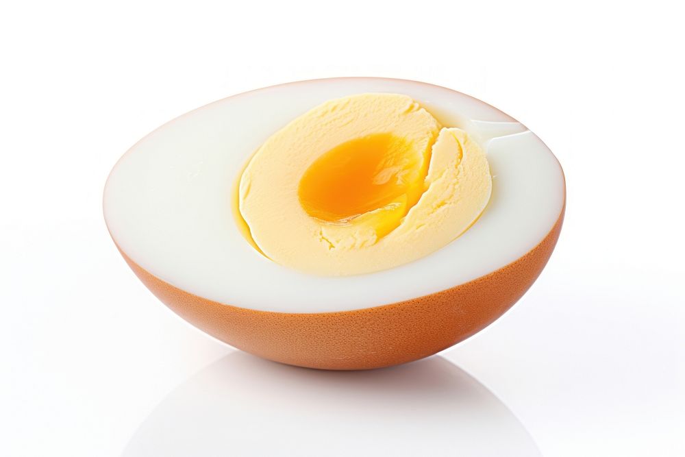 Hard boiled egg food white background freshness.