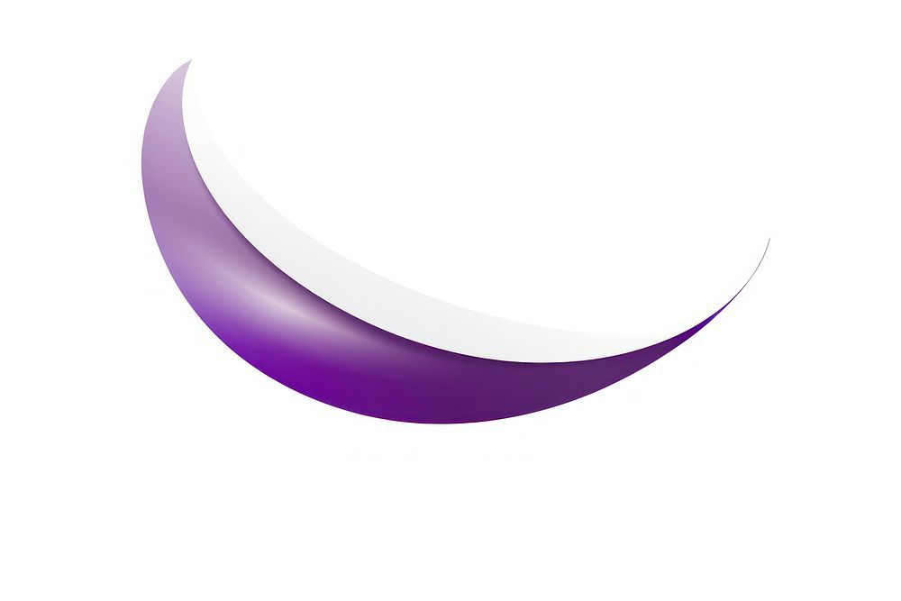 Purple curved vectorized line shape logo white background.