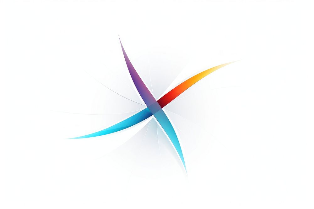 Rainbow vectorized line logo abstract shape.