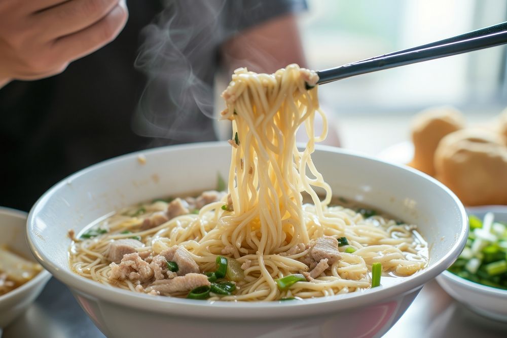 South east asia men dinner noodle food soup meal.