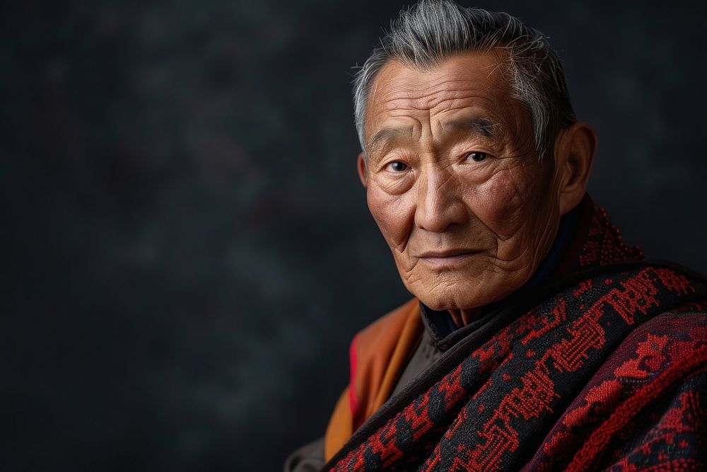 Bhutanese Middle Age architecture portrait headshot.