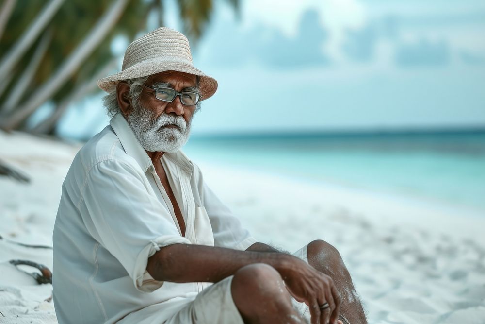 Maldives Middle Age sitting adult contemplation.
