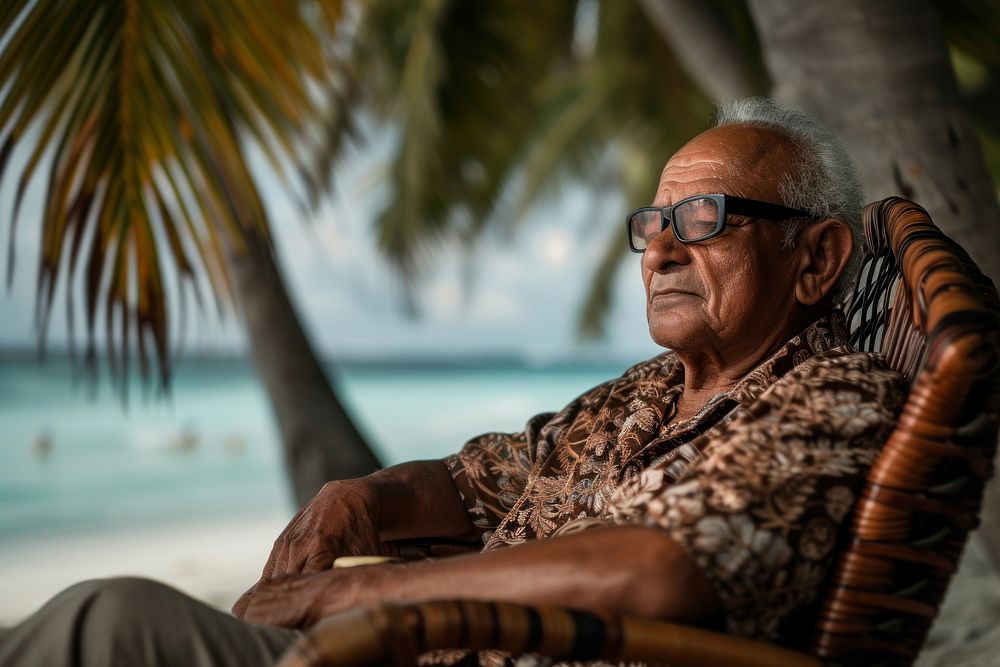 Maldives Middle Age sitting glasses adult.