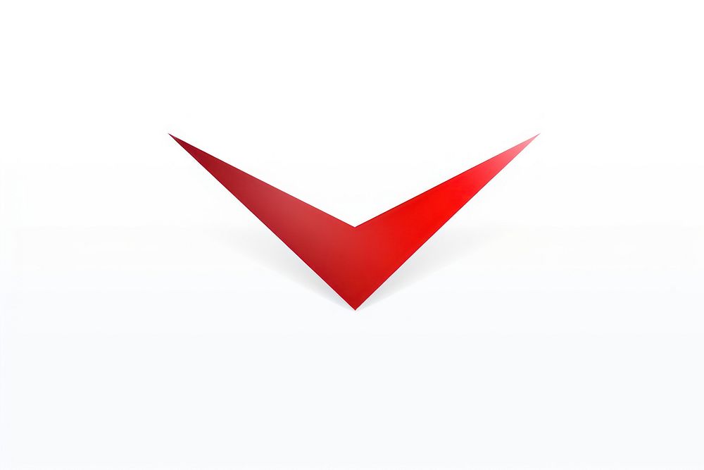 Red arrow vectorized line symbol logo white background.