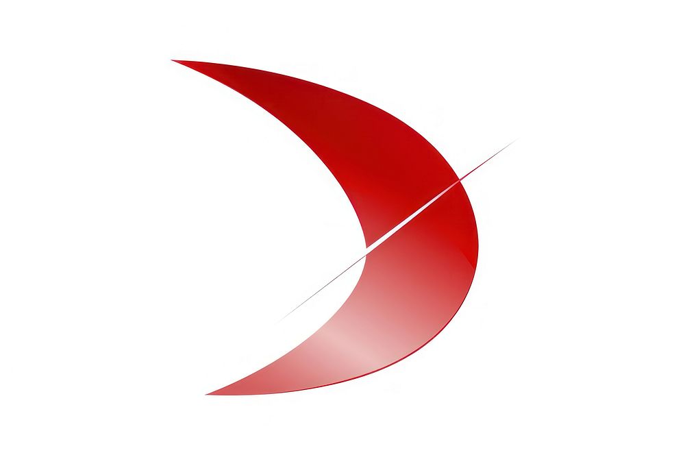 Red telephone vectorized line shape moon logo.