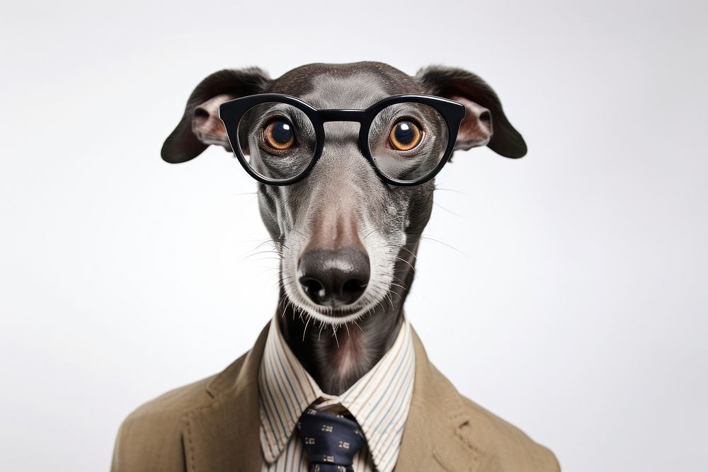 Selfie greyhound portrait glasses animal.