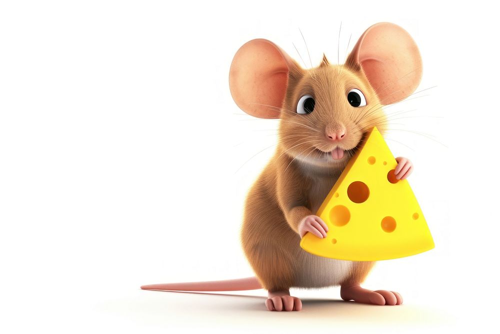 Mouse holding cheese cartoon animal mammal.