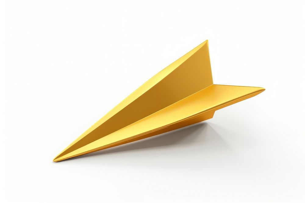 A paper aeroplane gold white background simplicity.