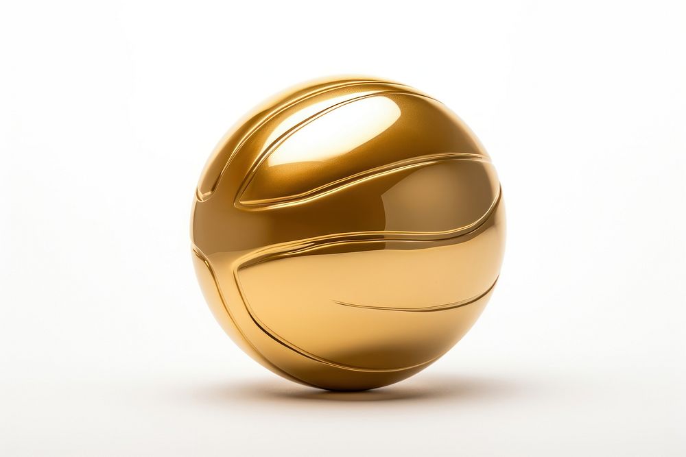 Basketball trophy sphere shiny gold.