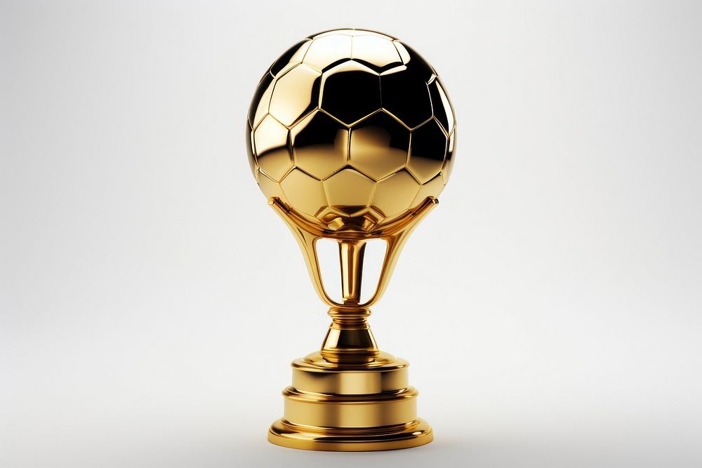 Football trophy gold lighting sphere.