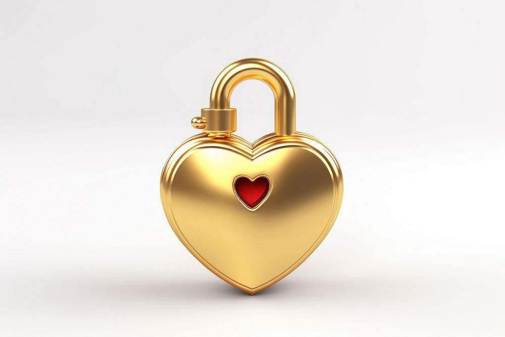 Heart lock with key jewelry pendant locket.