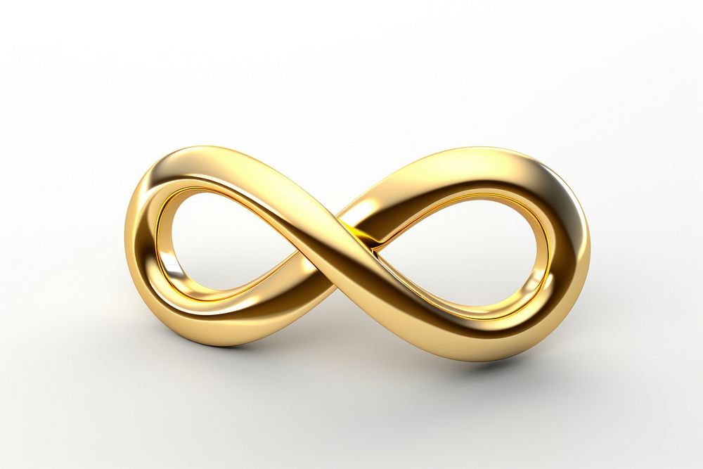 Infinity mark gold jewelry shiny.