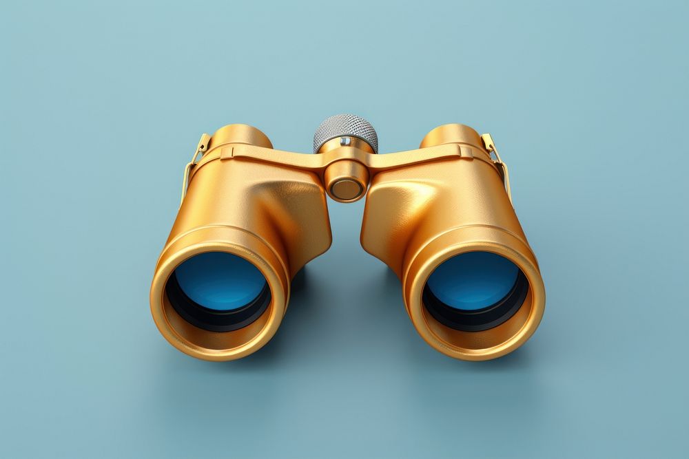 Minimal binoculars gold circle yellow.