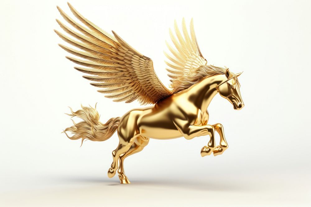 Minimal pegasus gold animal bronze.