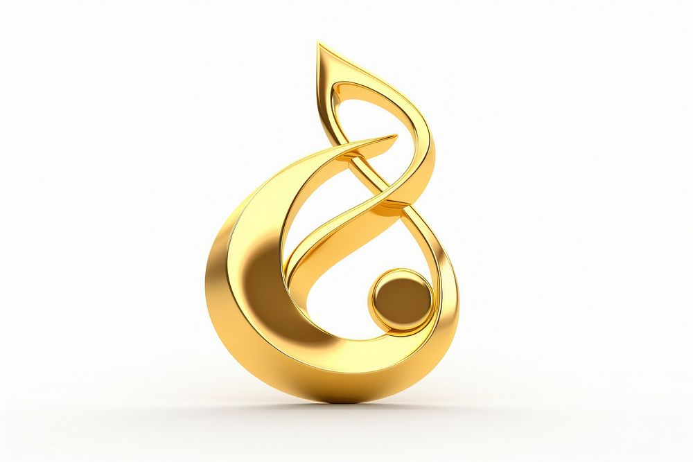Music note symbol gold jewelry shiny.