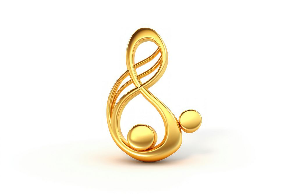 Music note symbol icon element gold jewelry earring.