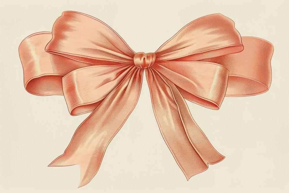 Vintage illustration of ribbon bow paper backgrounds celebration.
