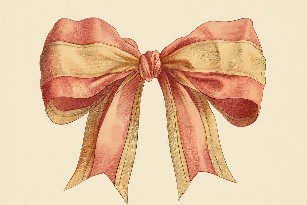 Vintage illustration of ribbon bow paper art celebration.