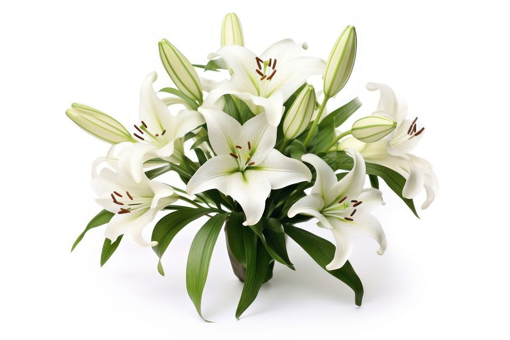 White Lily flower bouquet lily plant white.