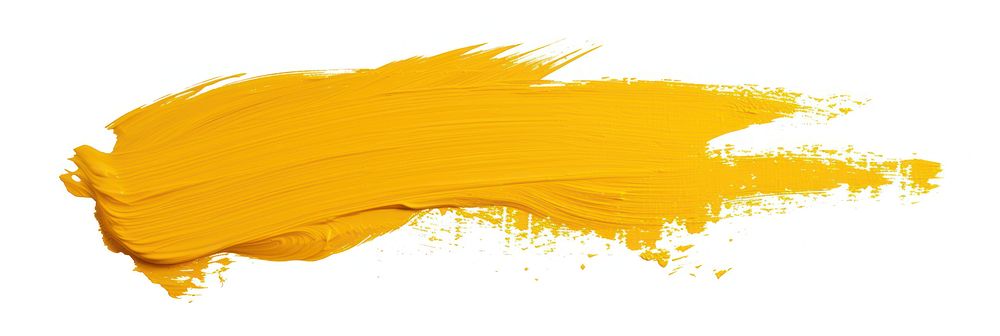 Yellow dry brush stroke backgrounds paint white background.