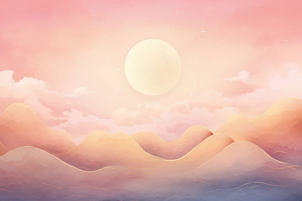 An antique chinese isolated full moon on sky backgrounds outdoors nature.