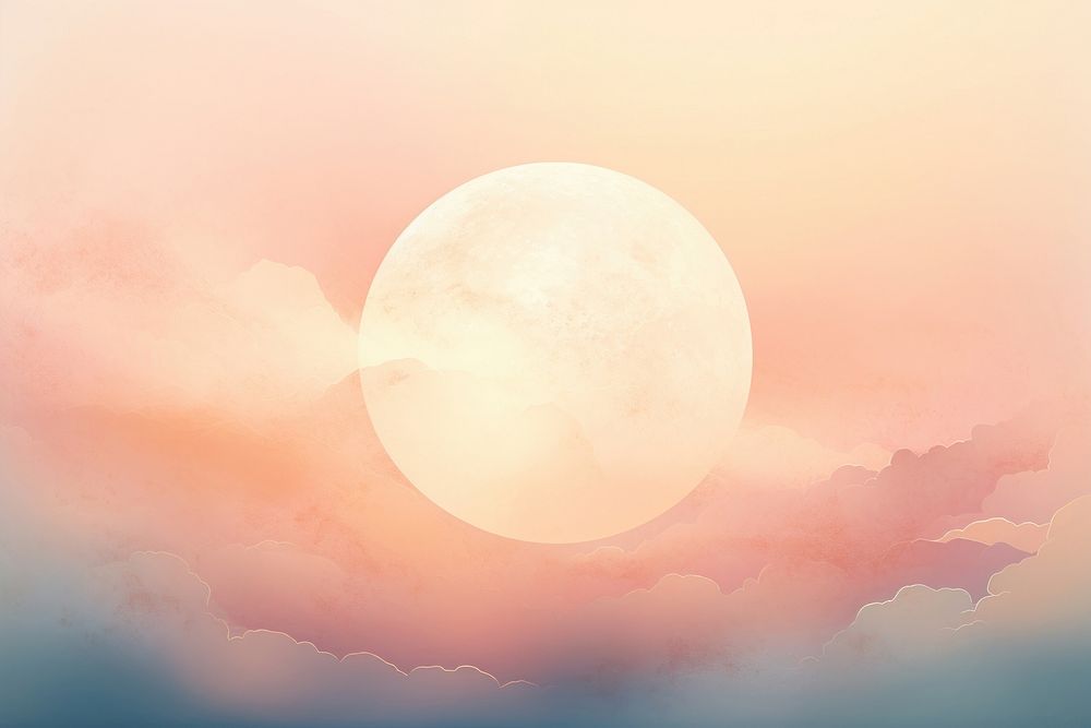 An antique chinese isolated full moon on sky backgrounds astronomy outdoors.