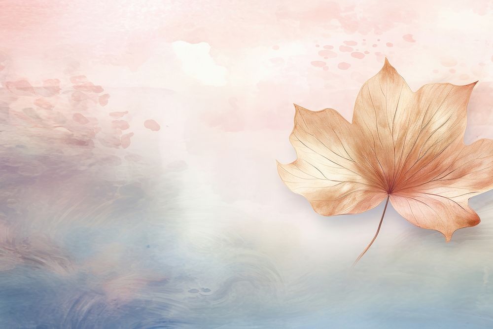 An antique chinese leaf on water backgrounds flower petal.