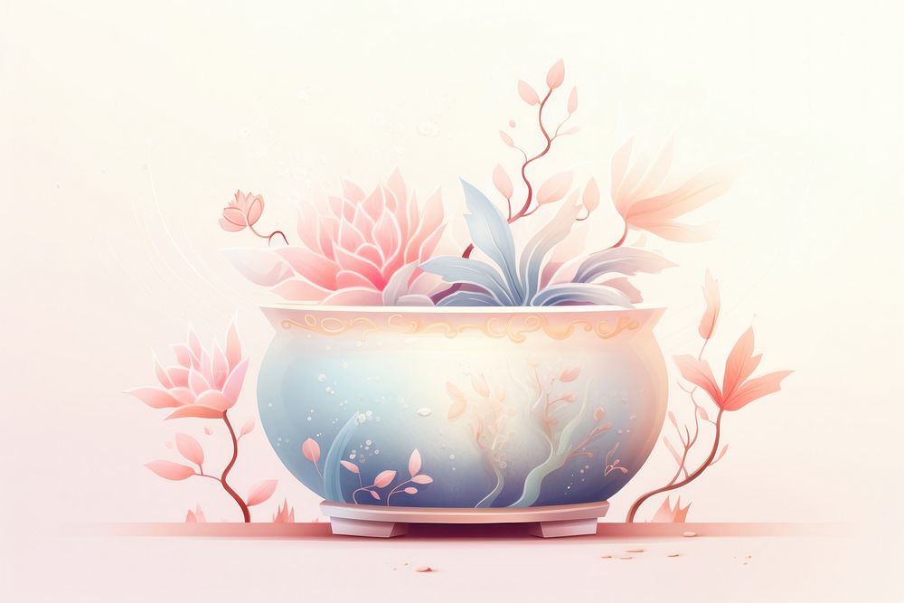 An antique chinese plant pot flower vase bowl.
