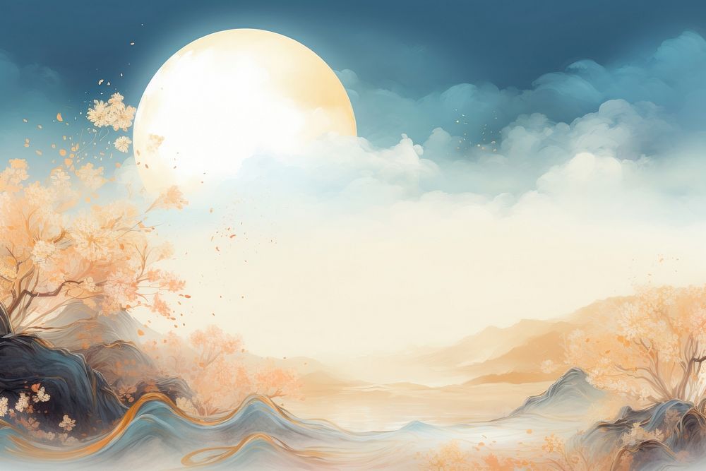 An antique chinese white night sky backgrounds outdoors nature.