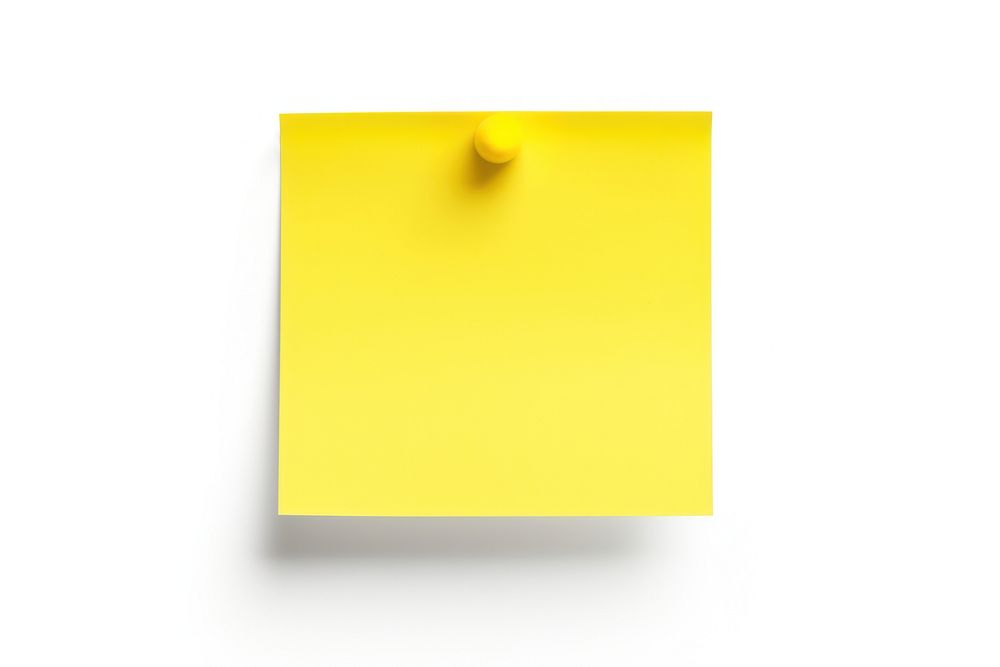 Blank yellow sticky note backgrounds white background simplicity.
