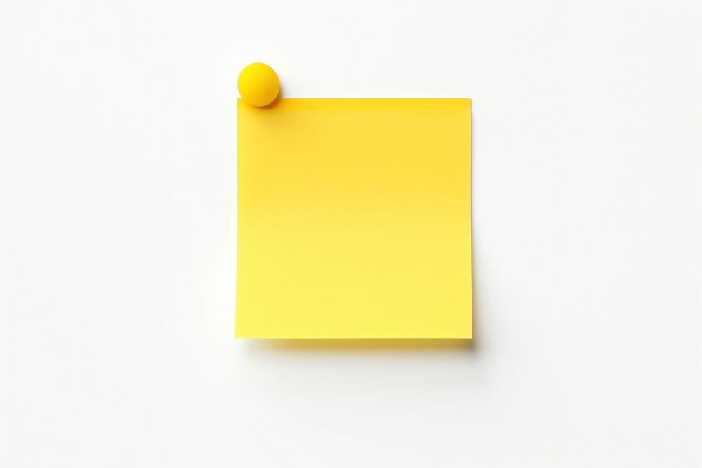 Blank yellow sticky note white background simplicity rectangle.