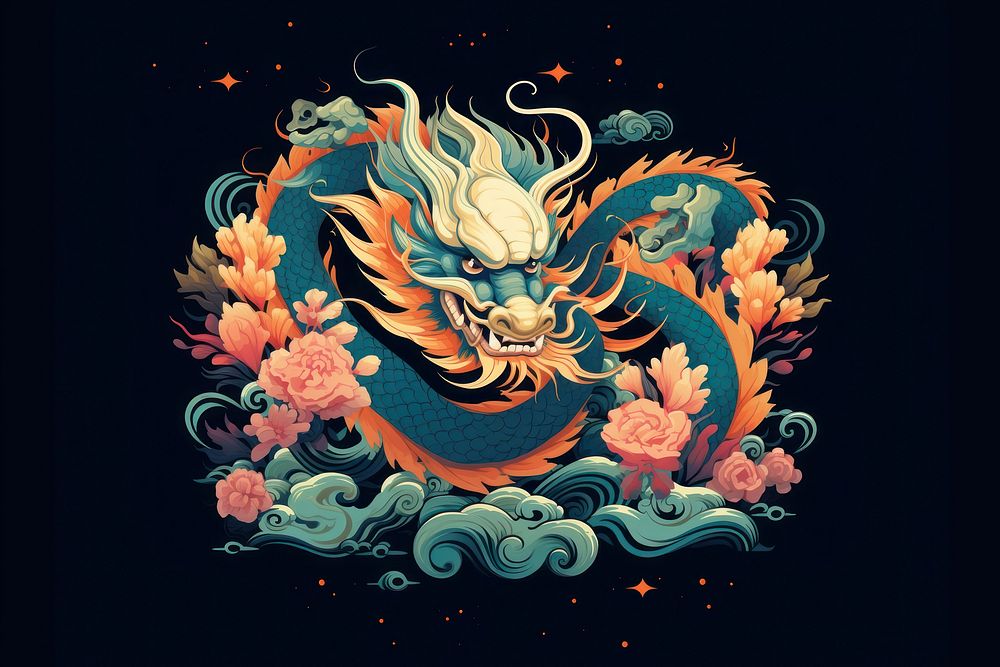 Chinese dragon art pattern representation.