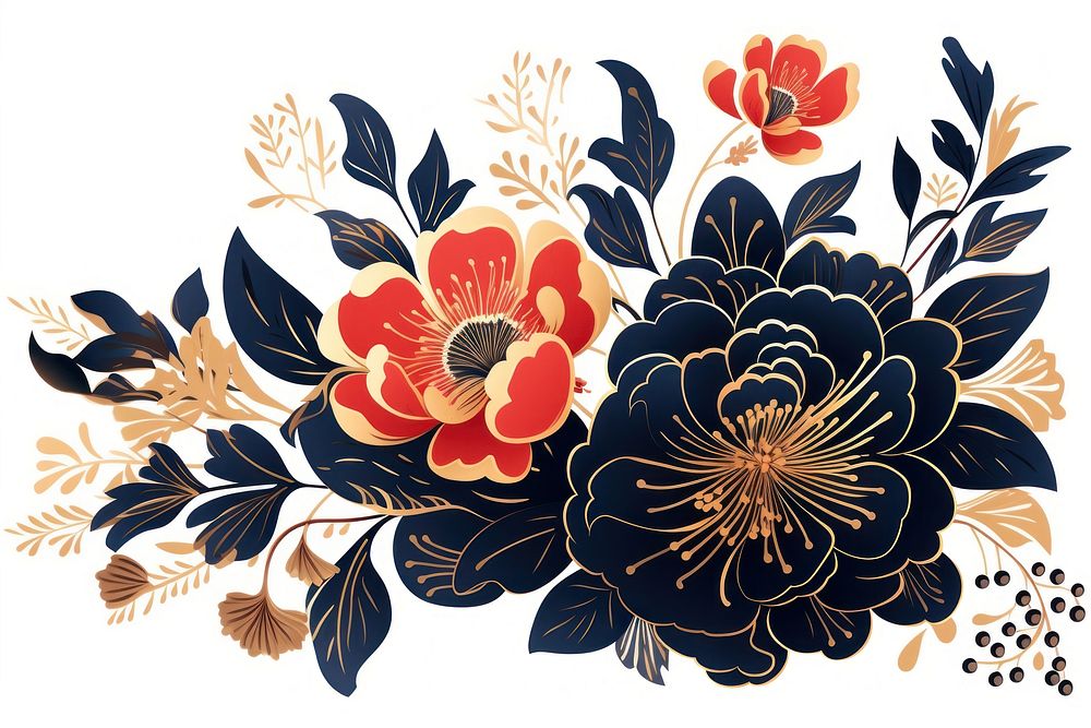 Chinese flower art pattern plant.