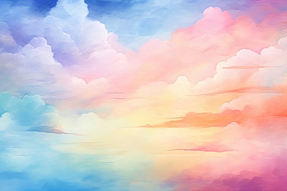 Abstract sunset sky with puffy clouds backgrounds painting outdoors.